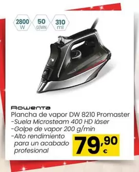 Oferta de Rowenta - Plancha De Vapor Dw 8210 Promaster por 79,9€ en Eroski