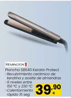 Oferta de Remington - Plancha S8540 Keratin Protect por 39,9€ en Eroski