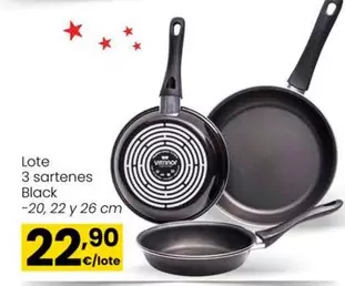 Oferta de Lote 3 Sartenes Black por 22,9€ en Eroski