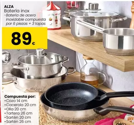 Oferta de Alza - Bateria Inox por 89€ en Eroski