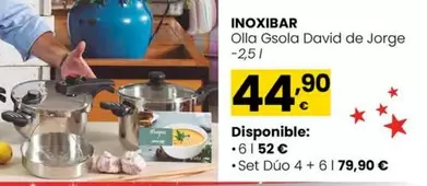 Oferta de Inoxibar - olla GSOLA David de Jorge por 44,9€ en Eroski