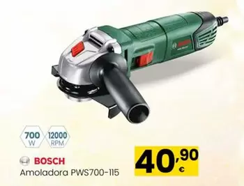 Oferta de Bosch - Amoladora Pws700-115 por 40,9€ en Eroski