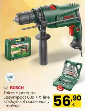 Oferta de Bosch - Taladro Percutor Easyimpact 630 + X-line por 56,9€ en Eroski