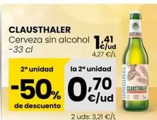 Oferta de Clausthaler - Cerveza Sin Alcohol por 1,41€ en Eroski