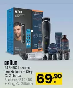 Oferta de Braun - Bt5450 Bizarra Moztekoa + King C. Gillette por 69,9€ en Eroski