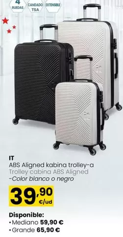 Oferta de ABS - Abs Aligned Kabina Trolley por 39,9€ en Eroski