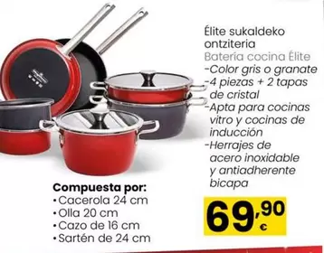 Oferta de Cristal - Bateria Cocina Elite por 69,9€ en Eroski