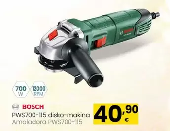 Oferta de Bosch - Amoladora Pws700- 115 por 40,9€ en Eroski