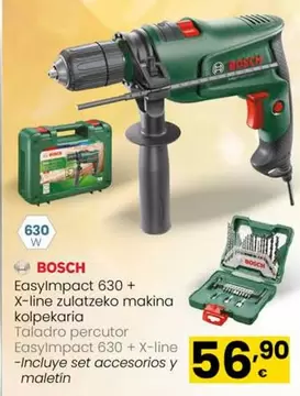 Oferta de Bosch - Taladro Percutor EasyImpact 630 + X-line por 56,9€ en Eroski