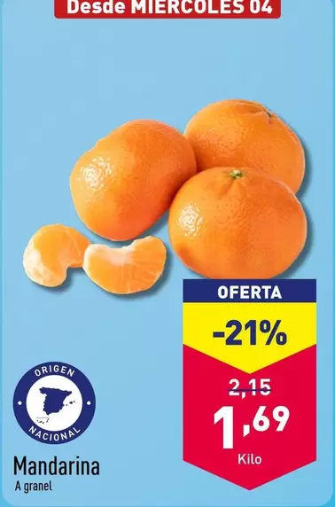 Oferta de Mandarina por 1,69€ en ALDI