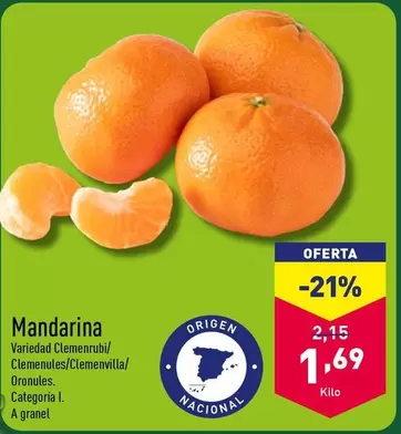 Oferta de Mandarina por 1,69€ en ALDI