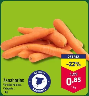 Oferta de Zanahorias por 0,85€ en ALDI