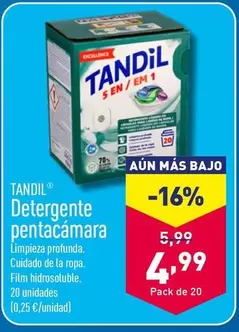 Oferta de Tandil - Detergente Pentacamara por 4,99€ en ALDI