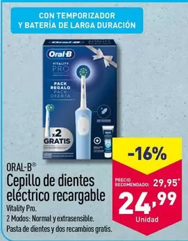 Oferta de Oral B - Cepillo De Dientes Electrico Recargable por 24,99€ en ALDI