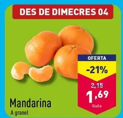 Oferta de Mandarina por 1,69€ en ALDI