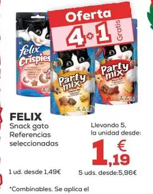 Oferta de Felix - Snack Gato Referencias Seleccionadas por 1,49€ en Kiwoko