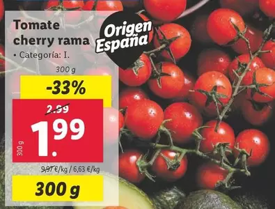 Oferta de Tomate Cherry Rama por 1,99€ en Lidl