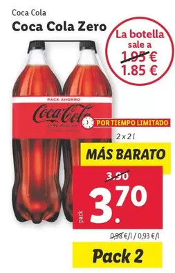 Oferta de Coca-Cola - Zero por 3,7€ en Lidl