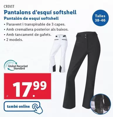 Oferta de Crivit - Pantalon De Esqui Softshell por 17,99€ en Lidl