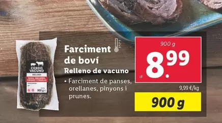 Oferta de Relleno De Vacuno por 8,99€ en Lidl