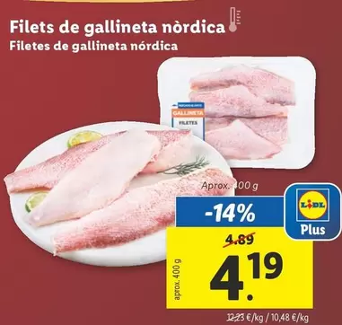 Oferta de Plus - Filetes De Gallineta Nordica por 4,19€ en Lidl