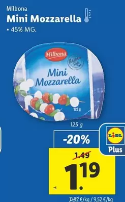 Oferta de Milbona - Mini Mozzarella por 1,19€ en Lidl