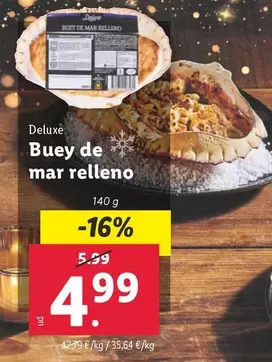 Oferta de Deluxe - Buey De Mar Relleno por 4,99€ en Lidl