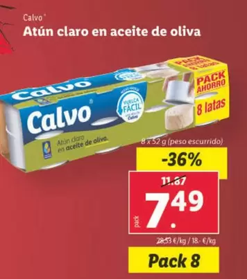 Oferta de Calvo - Atún Claro En Aceite De Oliva por 7,49€ en Lidl