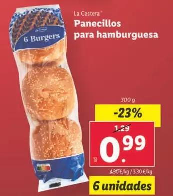 Oferta de La Cestera - Panecillos Para Hamburguesa  por 0,99€ en Lidl