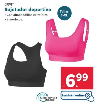 Oferta de Crivit - Sujetador Deportivo por 6,99€ en Lidl