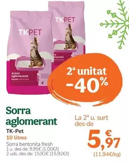 Oferta de Tk-Pet - Arena Aglomerante por 9,95€ en Tiendanimal