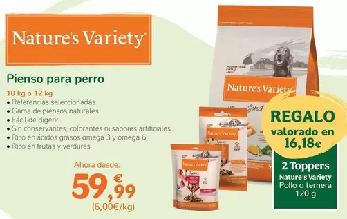 Oferta de Nature's Variety - Pienso Para Perro por 59,99€ en Tiendanimal