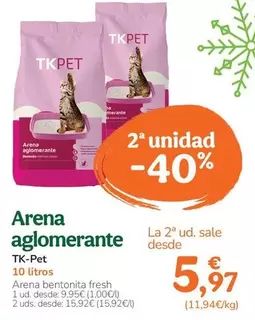 Oferta de Tk-Pet - Arena Aglomerante por 9,95€ en Tiendanimal