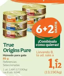 Oferta de True Origins - Pure Humedo Para Gato por 1,49€ en Tiendanimal