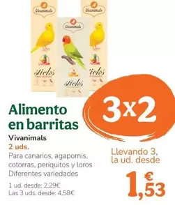 Oferta de Vivanimals - Alimento En Barritas por 2,29€ en Tiendanimal