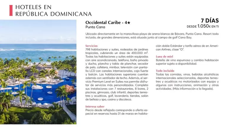 Oferta de Aire - Occidental Caribe por 1050€ en Catai