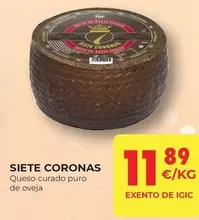 Oferta de Coronas - Queso Curado Puro De Oveja por 11,89€ en CashDiplo