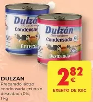 Oferta de Dulzán - Preparado Lacteo Condensada Entera O Desnatada 0% por 2,82€ en CashDiplo