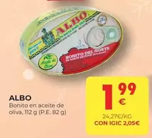 Oferta de Albo - Bonito En Aceite De Oliva por 1,99€ en CashDiplo