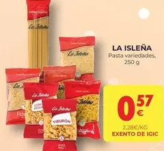 Oferta de La Isleña - Pasta por 0,57€ en CashDiplo