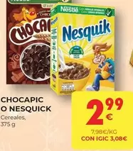 Oferta de Nestlé - Chocapic O Nesquick por 2,99€ en CashDiplo