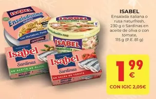 Oferta de Isabel - Ensalada Italiana O Rusa Naturfresh por 1,99€ en CashDiplo