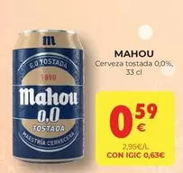 Oferta de Mahou - Cerveza Tostada 0,0% por 0,59€ en CashDiplo