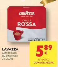 Oferta de Lavazza - Cafe Bipack Qualita Rossa por 5,89€ en CashDiplo