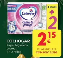 Oferta de Colhogar - Papel Higiénico Protect por 2,15€ en CashDiplo