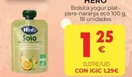 Oferta de Hero - Bolsita Yogur Plat- Pera-naranja Eco por 1,25€ en CashDiplo