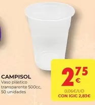 Oferta de Vaso Plástico Transparente por 2,75€ en CashDiplo