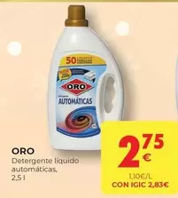 Oferta de Oro - Detergente Líquido Automáticos por 2,75€ en CashDiplo