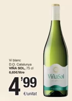 Oferta de Viña Sol - Vi Blanc D.O. Catalunya por 4,99€ en SPAR Fragadis