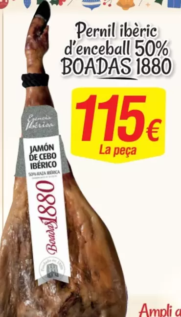 Oferta de Boadas - Jamón De Cebo Ibérico 50% por 115€ en SPAR Fragadis